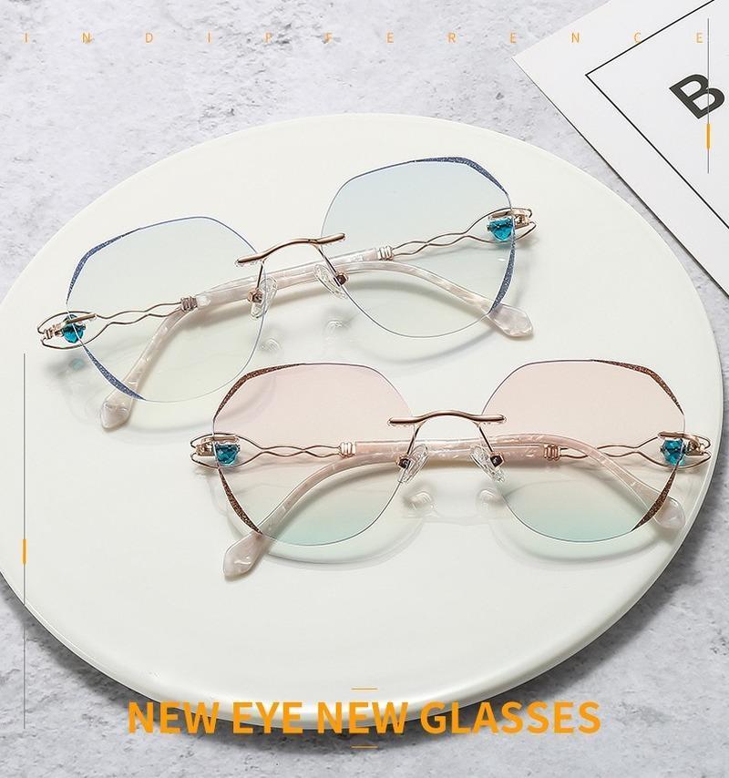 Fashion Rimless Reading Sunglasses Luxury Rhinestone Trimmed Lens Glasses Frame Women Gafas Lectura Mujer
Fashion Rimless Reading Sunglasses Luxury Rhinestone Trimmed Lens Glasses Frame Women Gafas Lectura Mujer