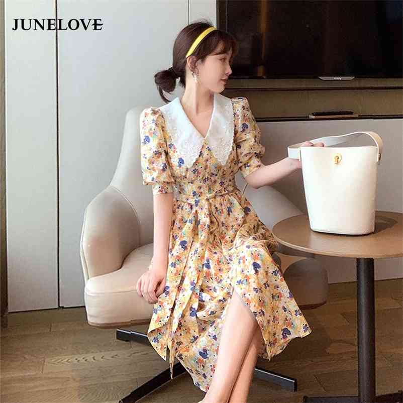 Korean Chic Retro Print Floral boho Dress Summer High Waist Chiffon Vestido vintage elegant party dresses holiday 210519, Yelllow
Korean Chic Retro Print Floral boho Dress Summer High Waist Chiffon Vestido vintage elegant party dresses holiday 210519, Yelllow