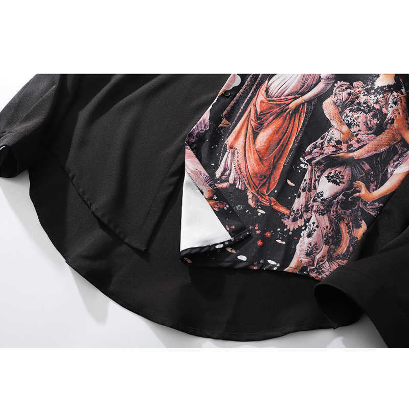 Aolamegs Long Sleeve Shirts Men's Winter Casual Shirt Oversized Print Vintage Couple Fashion High Street Streetwear 210721