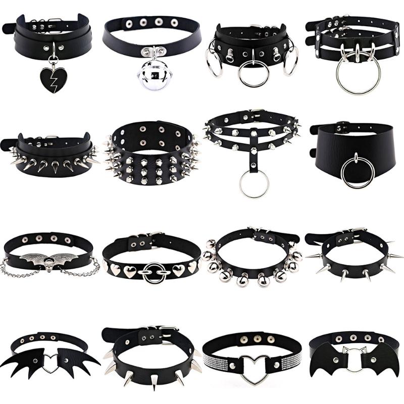 Chokers KMVEXO PU Leather Black Goth Necklace Punk Rock Choker Necklaces For Women Men Hip Hop Bondage Cosplay Festival Jewelry 2021
Chokers KMVEXO PU Leather Black Goth Necklace Punk Rock Choker Necklaces For Women Men Hip Hop Bondage Cosplay Festival Jewelry 2021