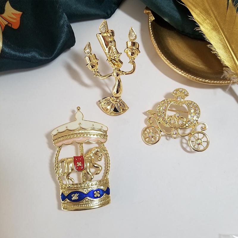 Pins, Brooches Brooch For Women Gold Color Plated Crytal Rhinestones Carousel Pumpkin Carriage Candlestick Badges Accessories Jewelry 2021
Pins, Brooches Brooch For Women Gold Color Plated Crytal Rhinestones Carousel Pumpkin Carriage Candlestick Badges Accessories Jewelry 2021