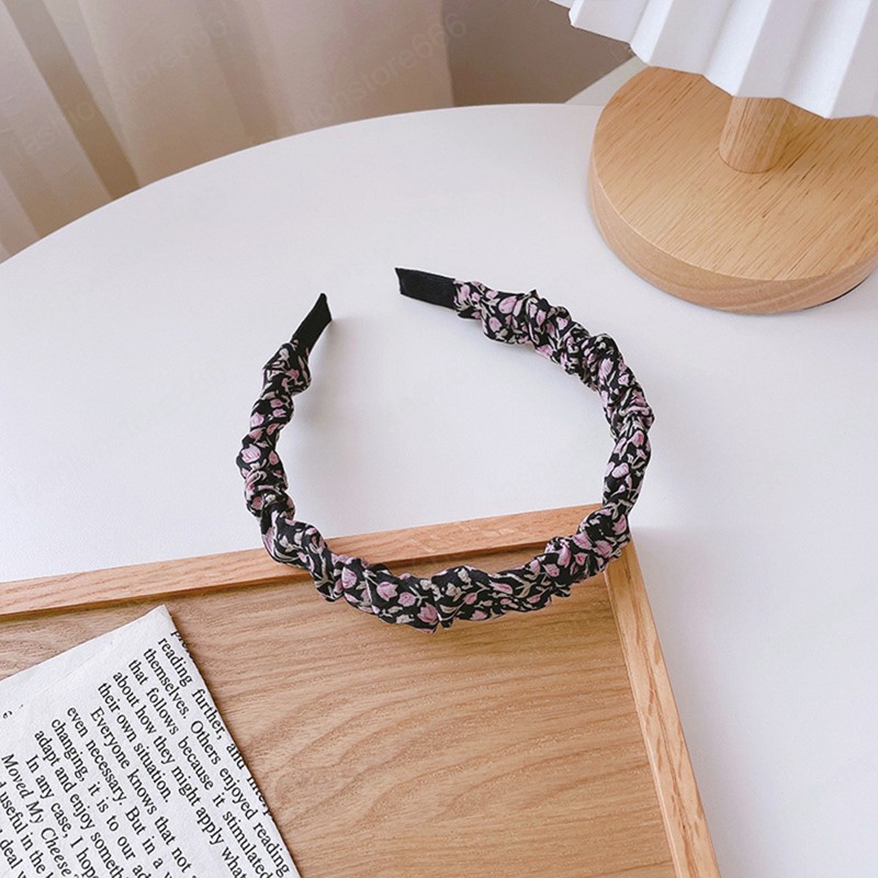 Women Floral Print Headband Plastic Headwear Hair Accessories Female Sweet Fashion Hair Hoop Hairband
