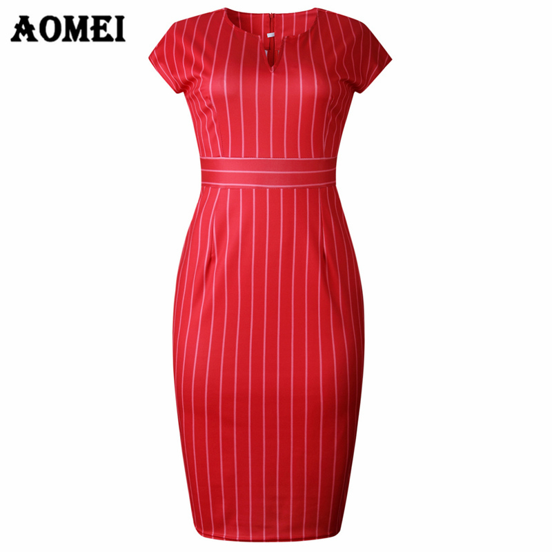 Dress Women Slim Elegant Striped Bodycon Office Ladies Classy Wear Sexy Tight Vestido Fashion Female Modest Summer Clothes 210331