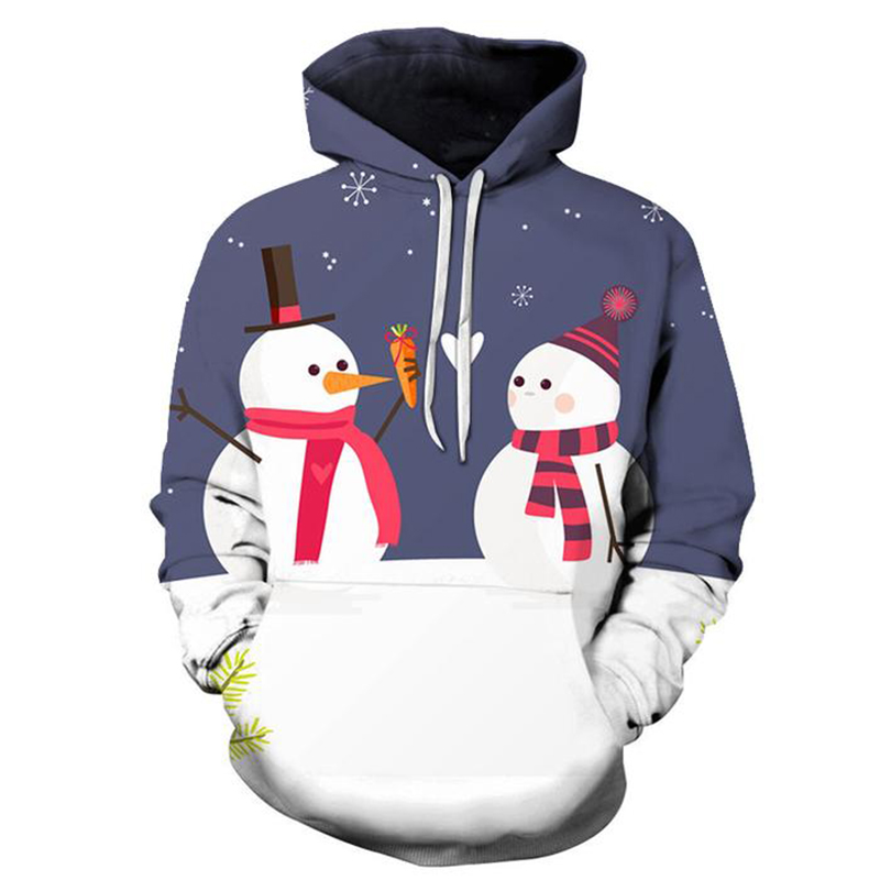 Christmas Bear Plant Hoodie Visual Impact Party Top Punk Gothic Round Neck High Quality American Sweater Hoodie, Black