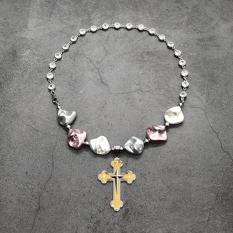Pendant Necklaces 2021 Original Design Fashion Lrregular Pearl Stainless Steel Cross Necklace For Woman, Silver
Pendant Necklaces 2021 Original Design Fashion Lrregular Pearl Stainless Steel Cross Necklace For Woman, Silver