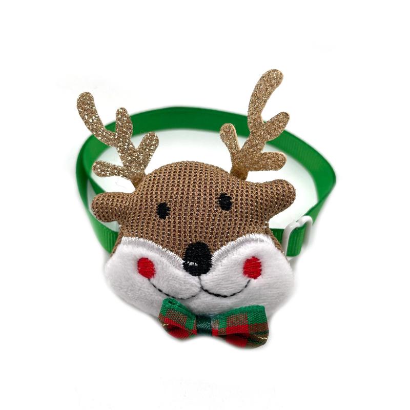 Dog Apparel 50/100pcs Christmas Pet Accessories Santa Claus Deer Collar For Dogs Adjustable Bowtie Necktie Xmas