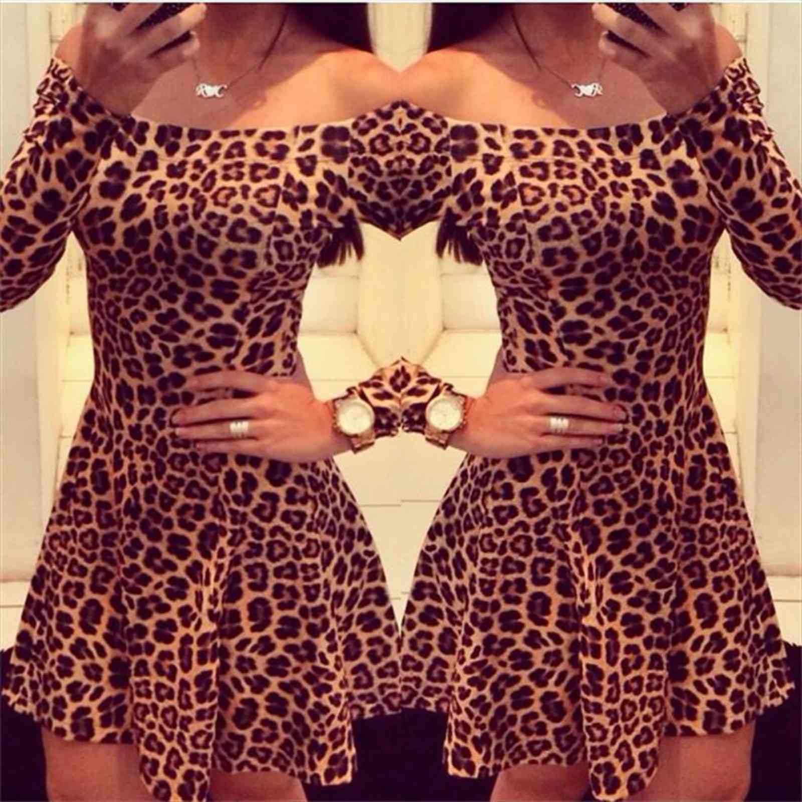 leopard summer off shoulder women dress bodycon party club long sleeve mini vestido, Black;gray
leopard summer off shoulder women dress bodycon party club long sleeve mini vestido, Black;gray