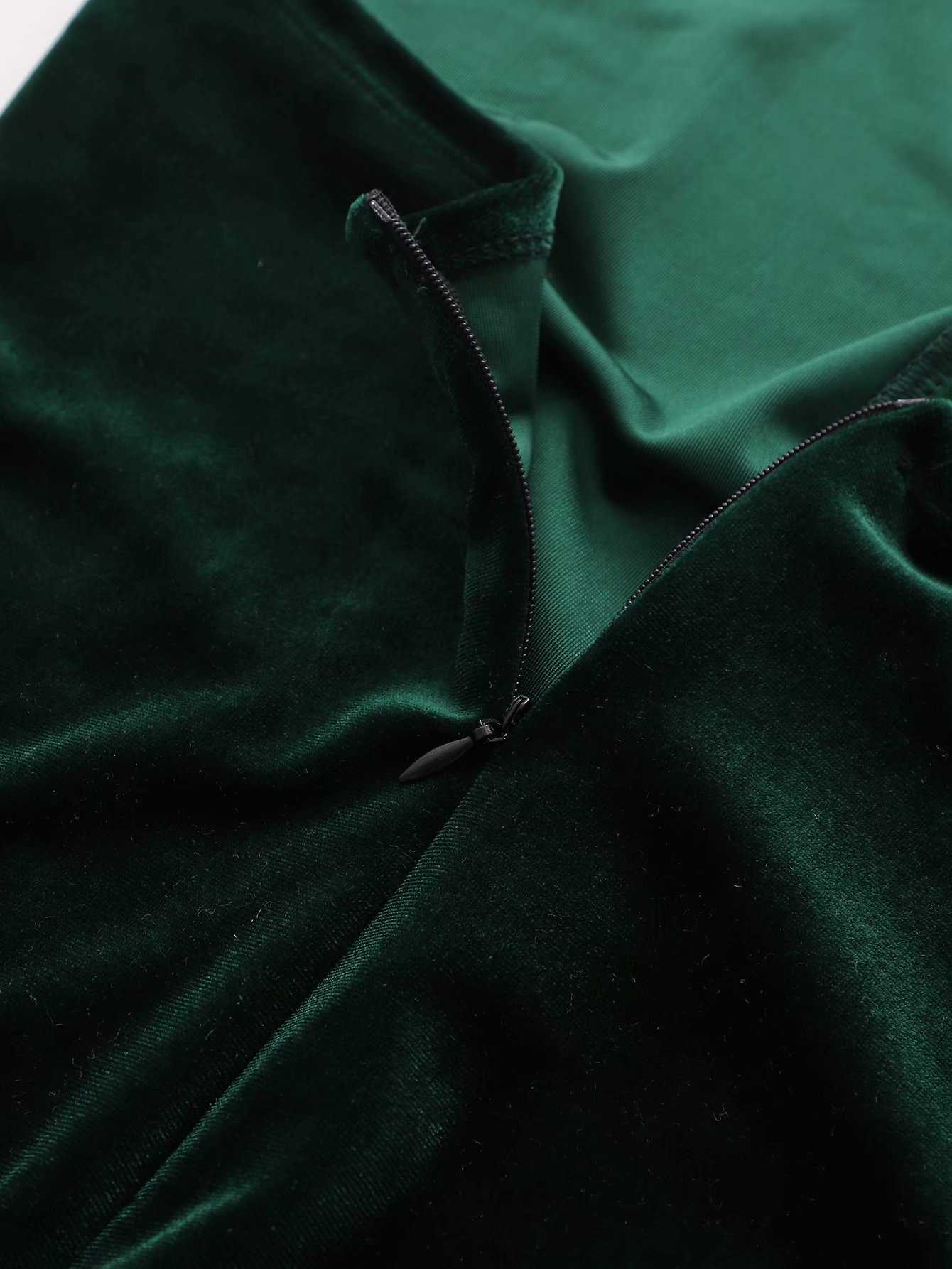 Elegant Women Green Velvet Halter Dress Fashion Ladies Slim Slit Side Dresses Sexy Female Chic Backless Vestidos 210527