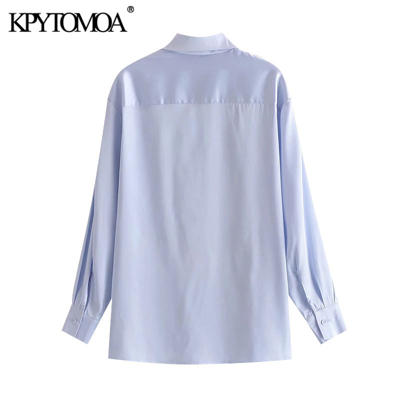 Women Fashion Loose Soft Touch Side Slit Blouses Long Sleeve Button-up Female Shirts Blusas Chic Tops 210420