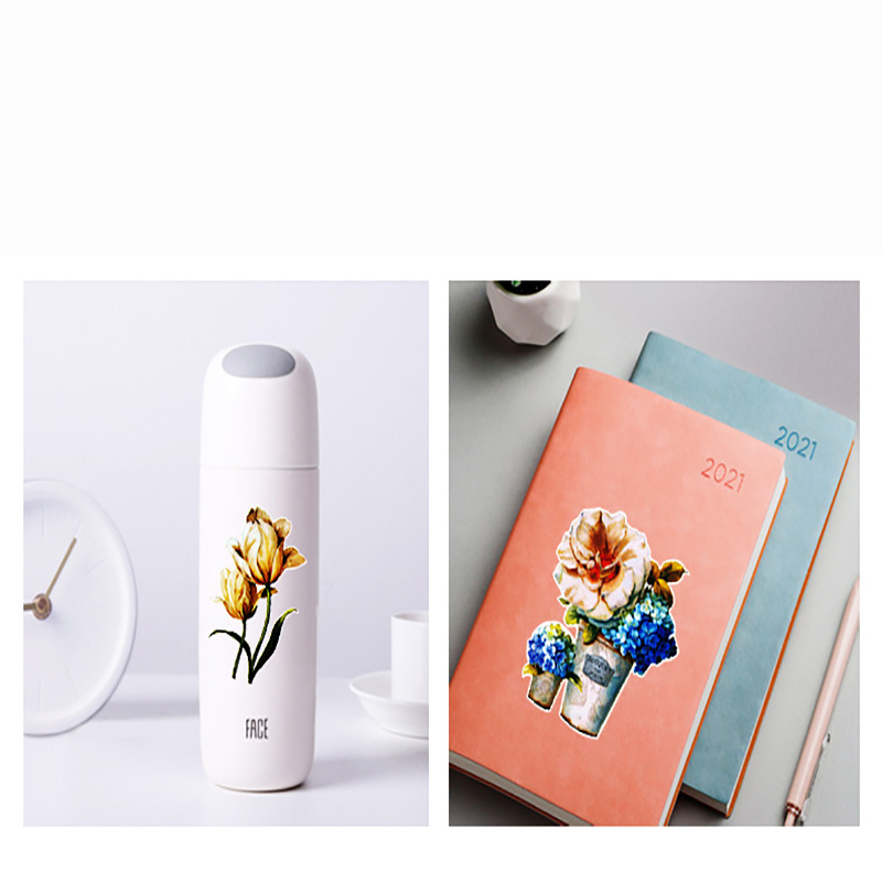 50 PCS Ins Flowers Peony Laptop Stickers Rose Chrysanthemum DIY Graffiti Decals For Motorcycle Car Luggage iPad Phone Scooter Games Skateboard Toys Gi