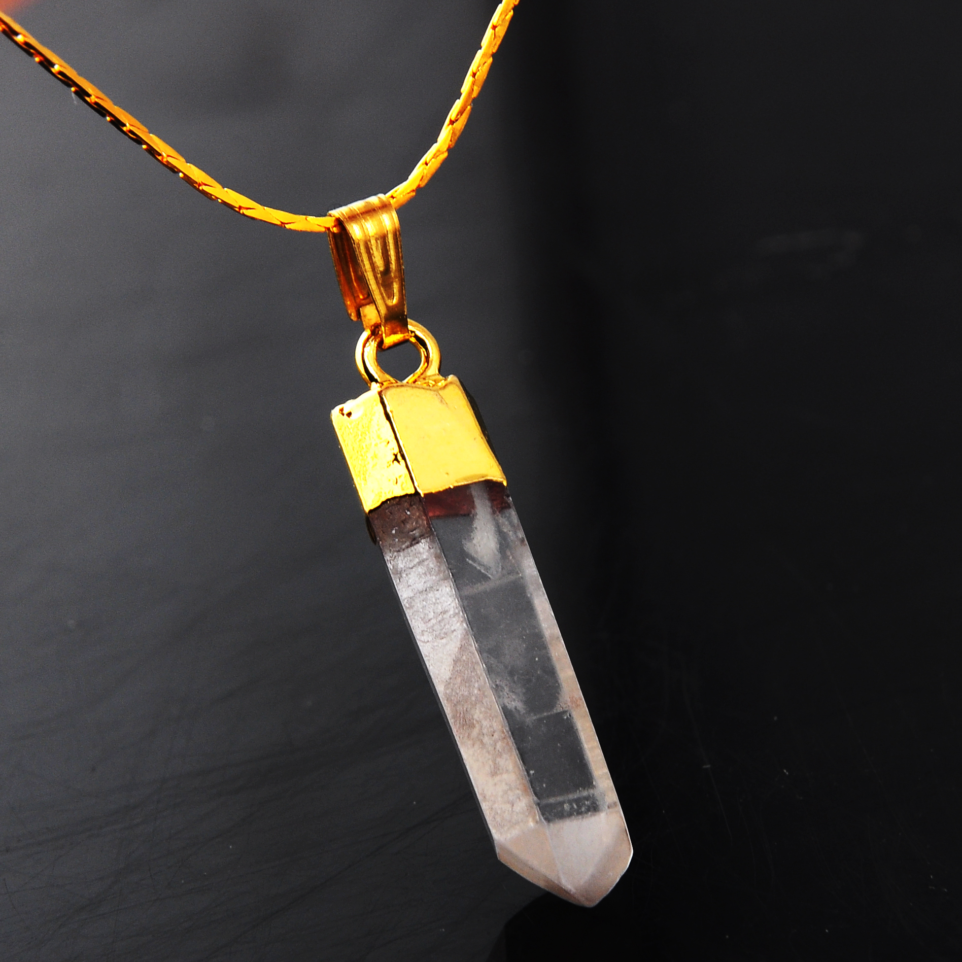 Clear Quartz Necklace Reiki Healing Crystal Pendant Spiritual Natural Irregular Raw Stone Necklaces Gemstone Jewelry for Women Men