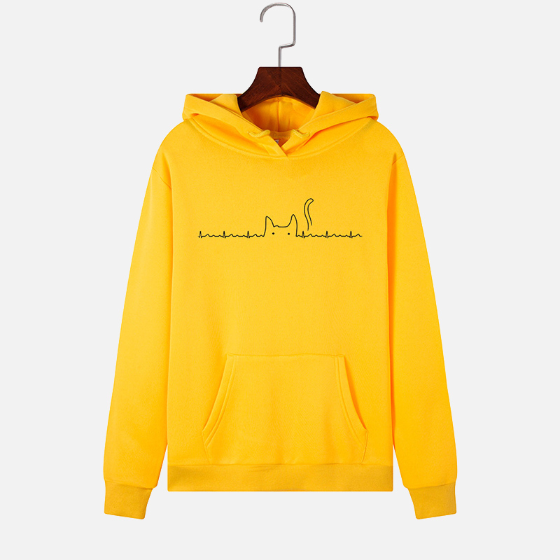 Women Hoodies Heartbeat Cathead Printed Long Sleeve Velvet Female Sweatshirt Hoodie Autumn Winter Casual Pullovers Coat 210518, Yellow
Women Hoodies Heartbeat Cathead Printed Long Sleeve Velvet Female Sweatshirt Hoodie Autumn Winter Casual Pullovers Coat 210518, Yellow