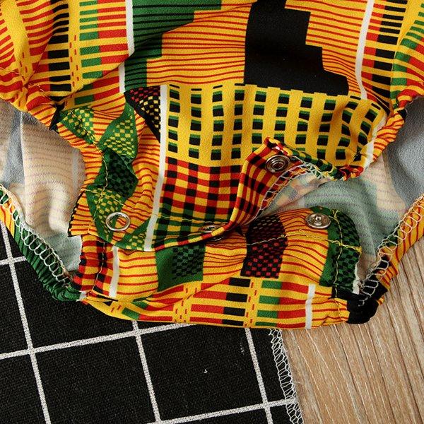 2022 summer toddler girls off the shoulder rompers baby infant african print jumpsuits + headbands bohemian style kids boutique