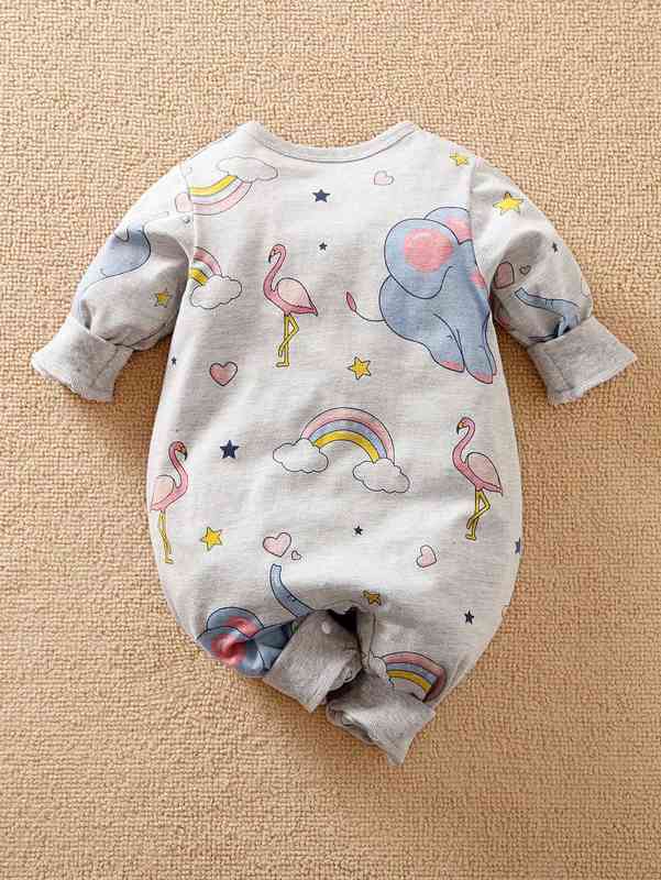 Yierying Baby Girl Cartoon Graphic Jumpsuit SHE