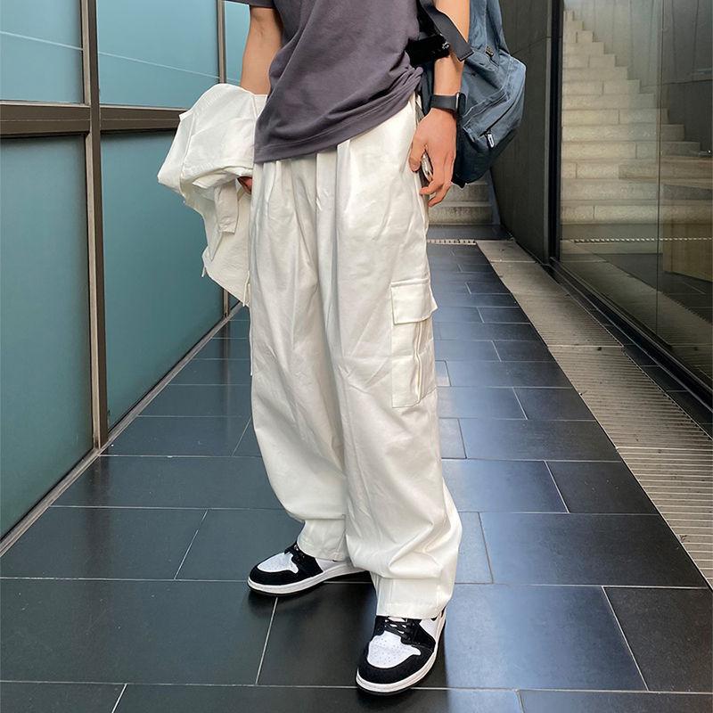 Men's Pants SYUHGFA Loose Straight Multi Pocket Cargo For Men 2022 Spring Solid Color Black White Casual Korean Sweatpants
Men's Pants SYUHGFA Loose Straight Multi Pocket Cargo For Men 2022 Spring Solid Color Black White Casual Korean Sweatpants