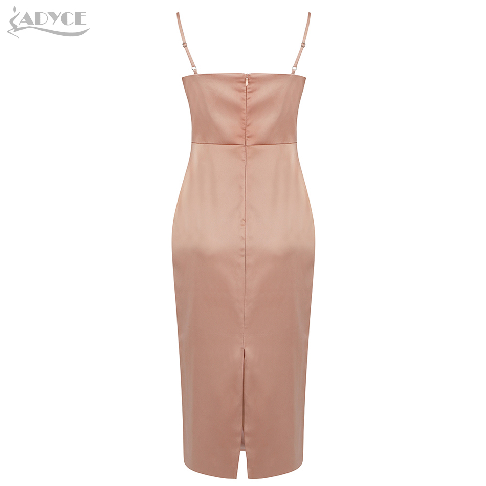 Summer Fashion Spaghetti Strap Dress For Women Sexy Sleeveless Elegant Celebrity Evening Club Party Midi Dresses 210423