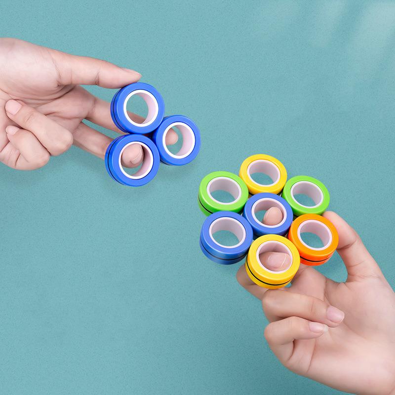 Anti-Stress Magnetic Rings Fidget Unzip Toy Magic RingTools Children Magnetic Ring Finger Ring Adult Decompression Toys