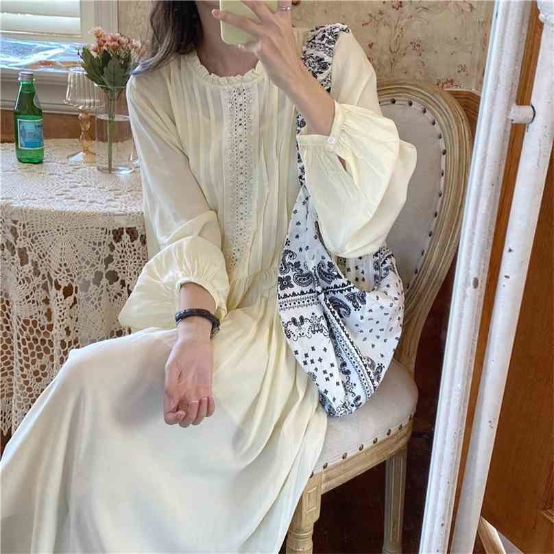 Vintage Lace All Match Loose Femme Office Lady Streetwear Casual High Waist Retro Summer Sweet Long Dresses Vestidos 210525, Yellow
Vintage Lace All Match Loose Femme Office Lady Streetwear Casual High Waist Retro Summer Sweet Long Dresses Vestidos 210525, Yellow
