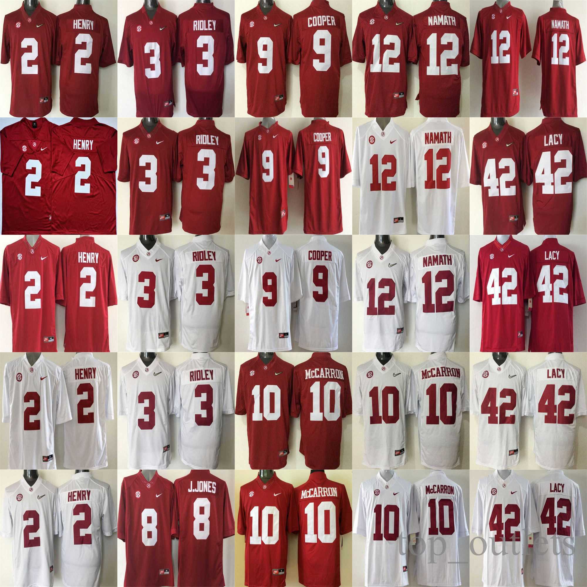 Alabama Crimson Tide NCAA College Football Jerseys 3 Ridley Jersey 42 Lacy 2 Henry 9 Cooper 12 Namath 10 McCarron 8 J. Jones Stitched Red White, Black;red
Alabama Crimson Tide NCAA College Football Jerseys 3 Ridley Jersey 42 Lacy 2 Henry 9 Cooper 12 Namath 10 McCarron 8 J. Jones Stitched Red White, Black;red