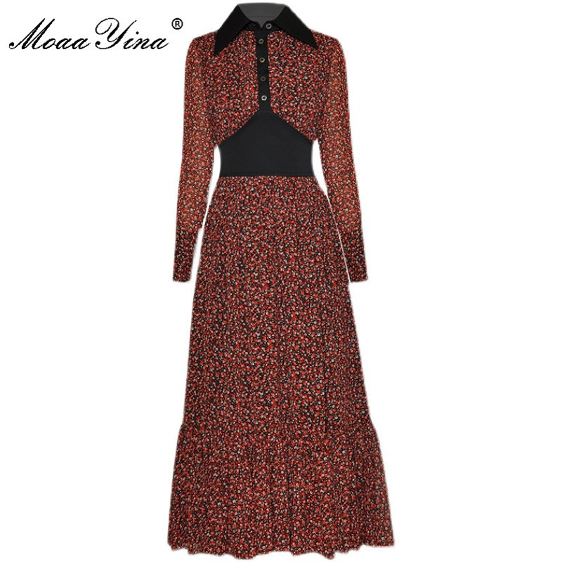Fashion Designer dress Spring Summer Women' Dress turn-down collar Long sleeve Floral-Print Slim Dresses 210524, Multi
Fashion Designer dress Spring Summer Women' Dress turn-down collar Long sleeve Floral-Print Slim Dresses 210524, Multi