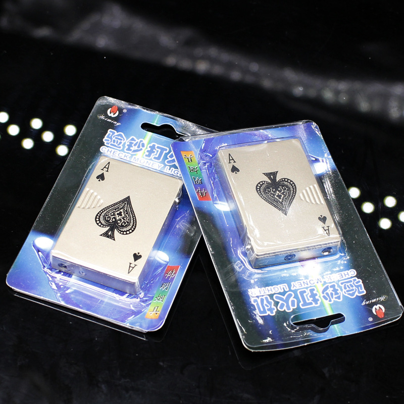 Metal Playing Cards Jet Unusual Torch Turbo Butane Gas Lighters Creative Windproof Outdoor Lighter Funny Toys For Men W260202