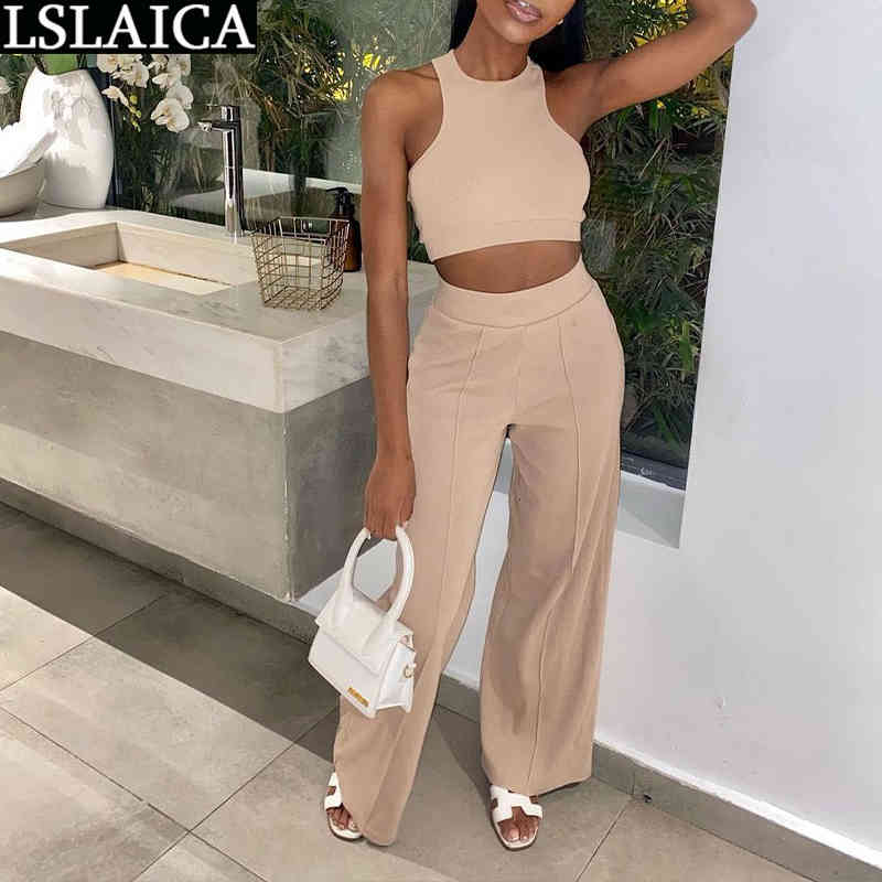 Fashion Trouser Suits Tank Top Long Pants Solid Streetwear Elastic Waist Women's Summer Suit Casual Elegant Chic Sets 210520, Blue
Fashion Trouser Suits Tank Top Long Pants Solid Streetwear Elastic Waist Women's Summer Suit Casual Elegant Chic Sets 210520, Blue