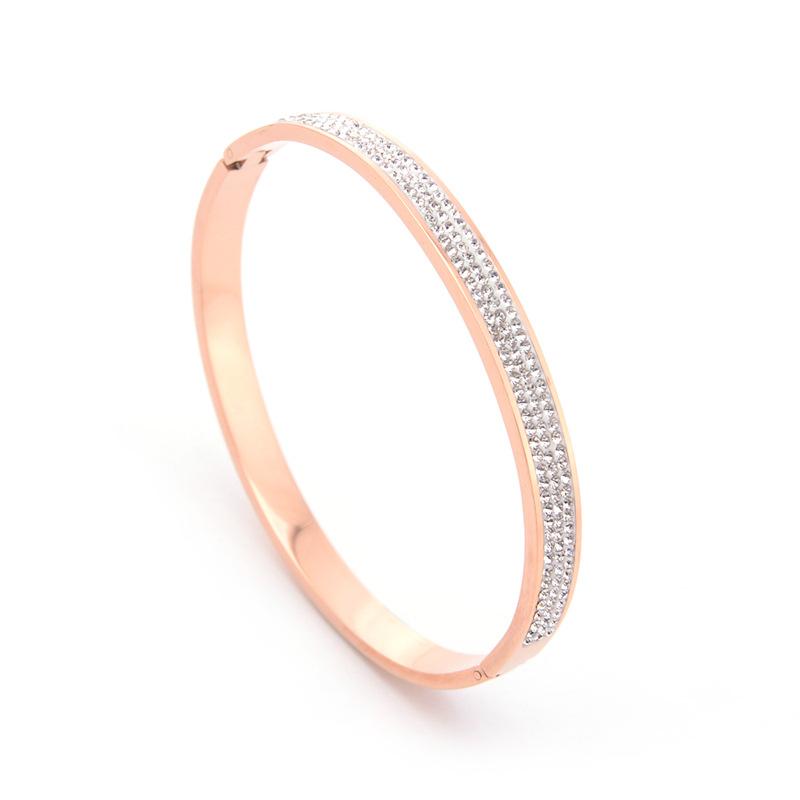 Bangle Fashion Creative Diamond Women's Open-Ended Bracelet Rose Gold Titanium Steel Bracelets For Women
Bangle Fashion Creative Diamond Women's Open-Ended Bracelet Rose Gold Titanium Steel Bracelets For Women