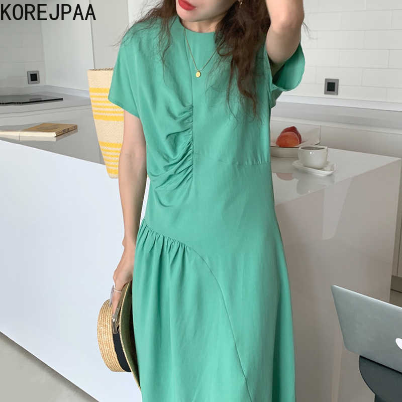 Korejpaa Women Dress Summer Ladies French Elegant Temperament Round Neck Irregular Design Pleated Loose Casual Vestidos 210526, Black
Korejpaa Women Dress Summer Ladies French Elegant Temperament Round Neck Irregular Design Pleated Loose Casual Vestidos 210526, Black