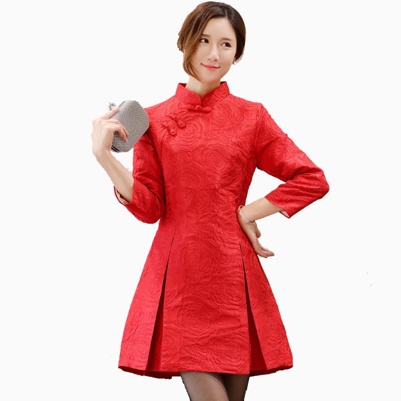 Casual Dresses 2021 Red A-Line Wedding Party Dress Chinese Women Traditional Mini Improved Cheongsam Qipao Year
Casual Dresses 2021 Red A-Line Wedding Party Dress Chinese Women Traditional Mini Improved Cheongsam Qipao Year