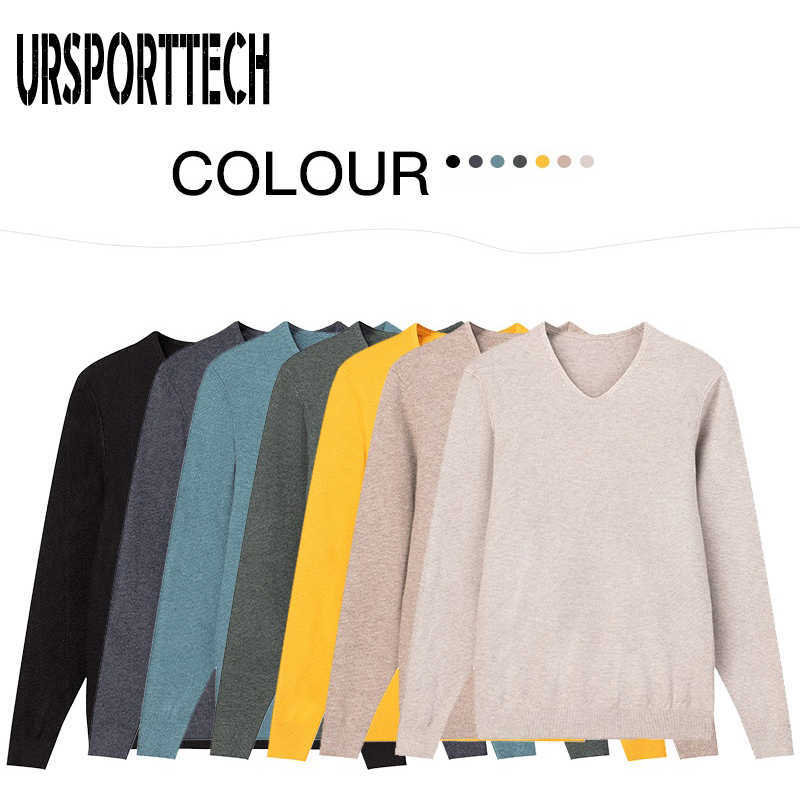 Autumn Knitted V Neck Pullover Jumper Sweater Men Streetwear Hip Hop Casual Slim Fit Long Sleeve Sweater Men Knitwear Pull Homme 210528
