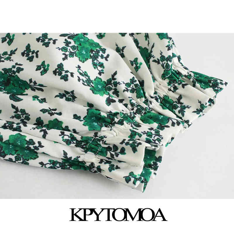 Women Elegant Fashion Flroal Print Midi Dress O Neck Half Sleeve Female Dresses Vestidos Mujer 210420