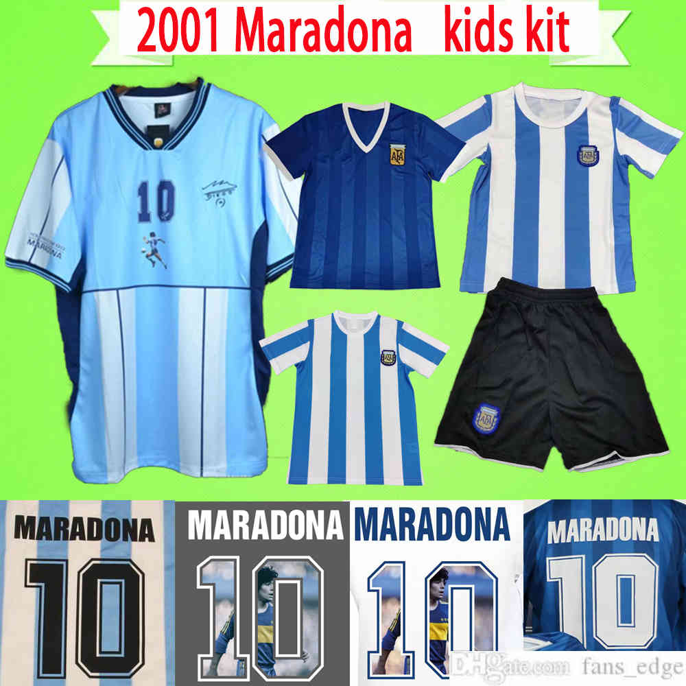 #10 Maradona 2001 Argentina Retro soccer jerseys Vintage 01 classic Football shirt top uniforms home Diego 1986 blue white 86 kids kit mens boys
#10 Maradona 2001 Argentina Retro soccer jerseys Vintage 01 classic Football shirt top uniforms home Diego 1986 blue white 86 kids kit mens boys