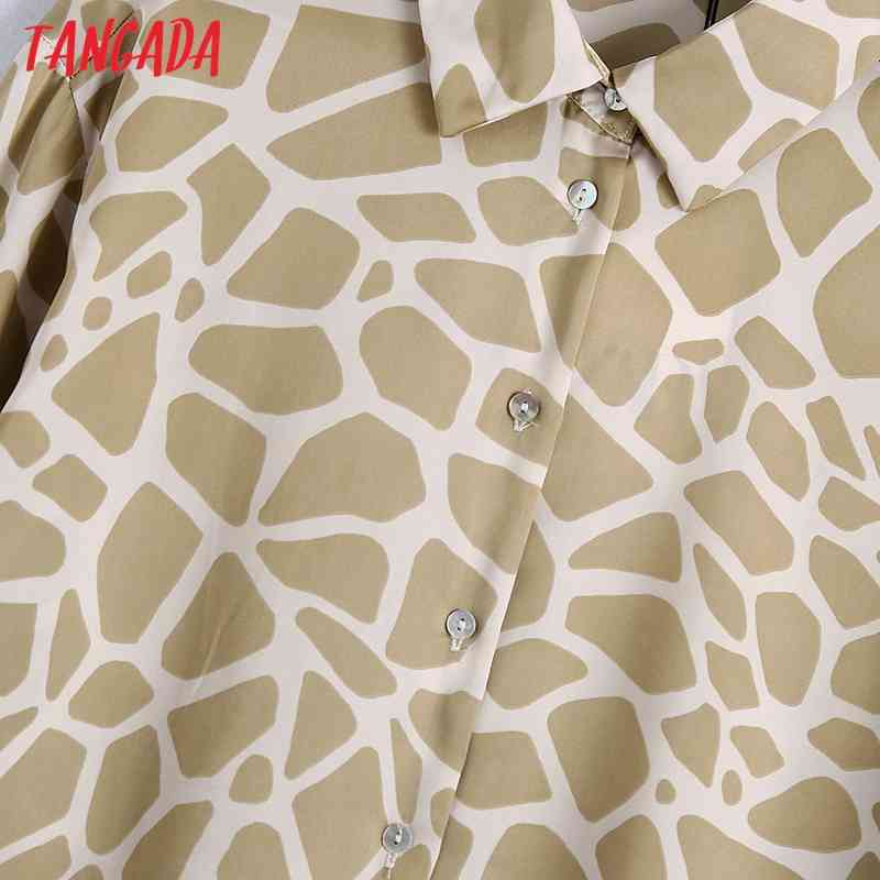 Spring Women Oversized Animal Print Blouse Long Sleeve Chic Female Casual Lady Shirt Blusas Femininas BE473 210416
