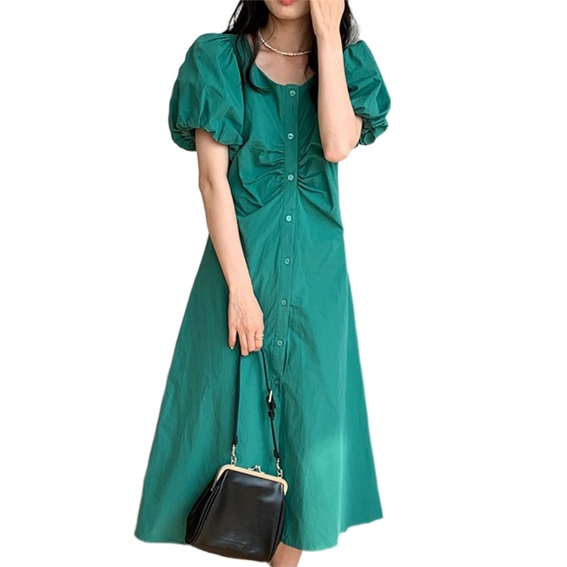 Fashion women's dress summer retro temperament fold design single-breasted waist slimming for women 210520, Yellow
Fashion women's dress summer retro temperament fold design single-breasted waist slimming for women 210520, Yellow