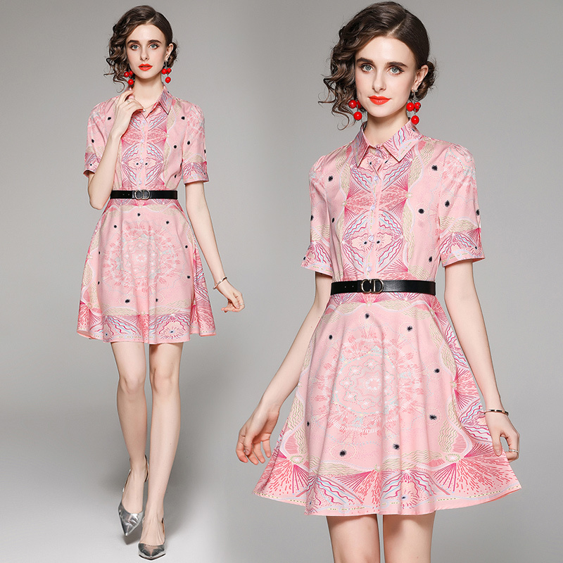 European and American fashion women's waist slimming positioning printing short-sleeved long skirt French evening dress 210525, Photo color
European and American fashion women's waist slimming positioning printing short-sleeved long skirt French evening dress 210525, Photo color