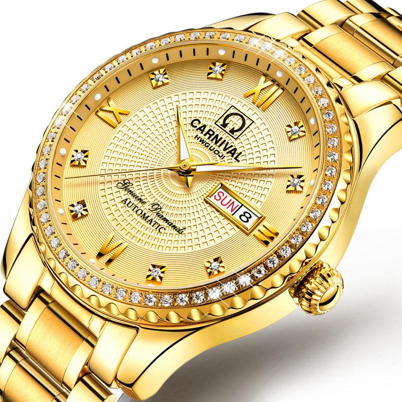 Wristwatches Mens Mechanical Watch Luxury Rhinestone Automatic Gold Calendar Luminous Fashion Business Reloj Para Hombre 2021, C7
Wristwatches Mens Mechanical Watch Luxury Rhinestone Automatic Gold Calendar Luminous Fashion Business Reloj Para Hombre 2021, C7