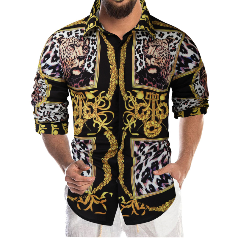 Strange pattern pattern men long-sleeved shirt high quality comfortable fit fashion retro style travel office entertainment, Brown
Strange pattern pattern men long-sleeved shirt high quality comfortable fit fashion retro style travel office entertainment, Brown