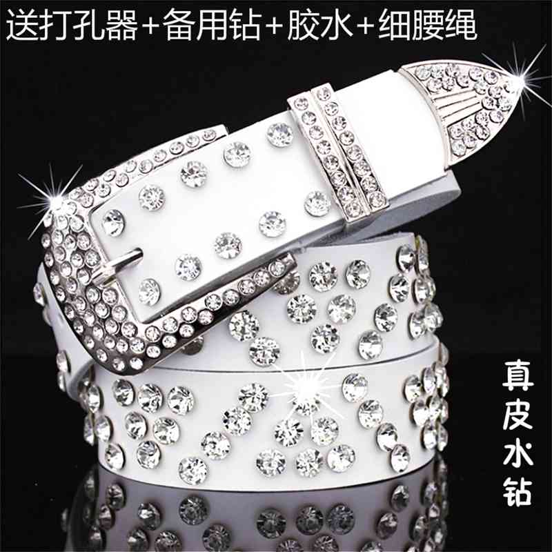 Designer belts 2023 White belt water drill with diamond fashionable versatile women's decorative buckle wide and factory outlet
Designer belts 2023 White belt water drill with diamond fashionable versatile women's decorative buckle wide and factory outlet