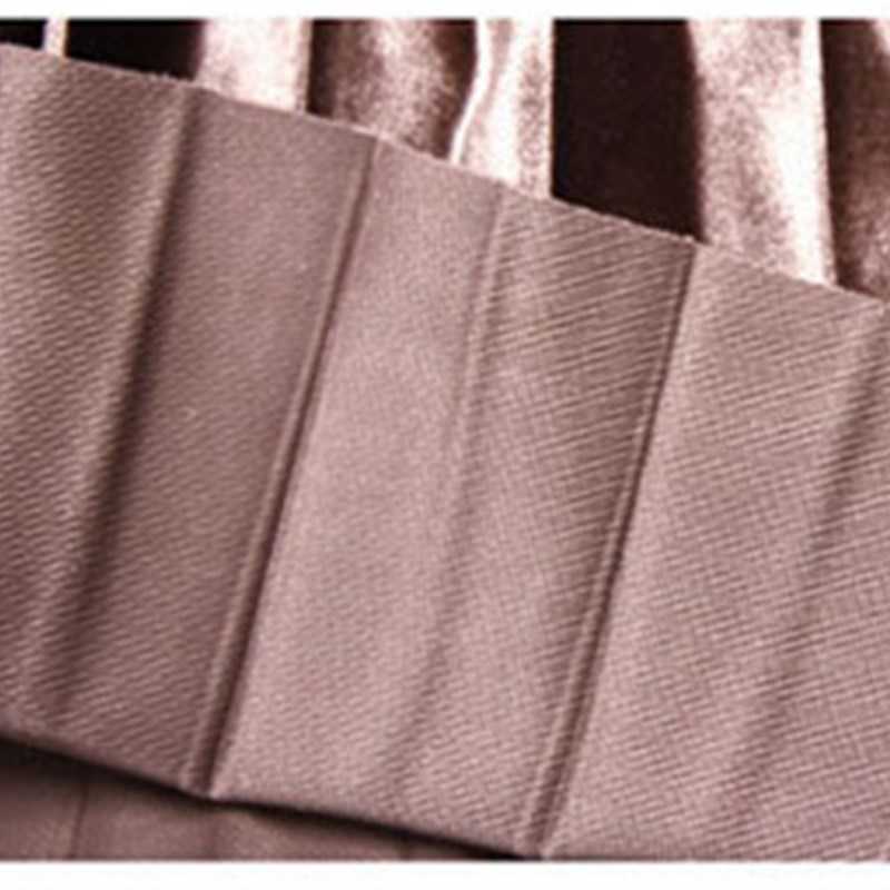 Pleated Skirt Women Autumn Long Vintage Gray Korean Maxi High Waist Casual Winter Black Party School Girl Velvet 210619