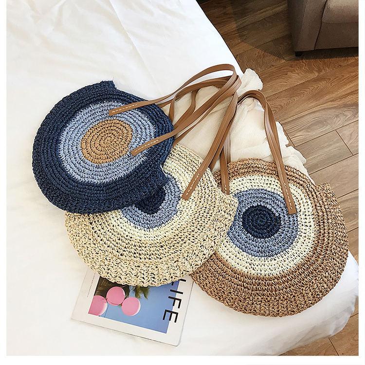 Summer Round Straw Bag Ladies Bohemian Casual Hand-woven Beach Totes Handbags Women Fashion Shoulder Evening Bags, As picture
Summer Round Straw Bag Ladies Bohemian Casual Hand-woven Beach Totes Handbags Women Fashion Shoulder Evening Bags, As picture