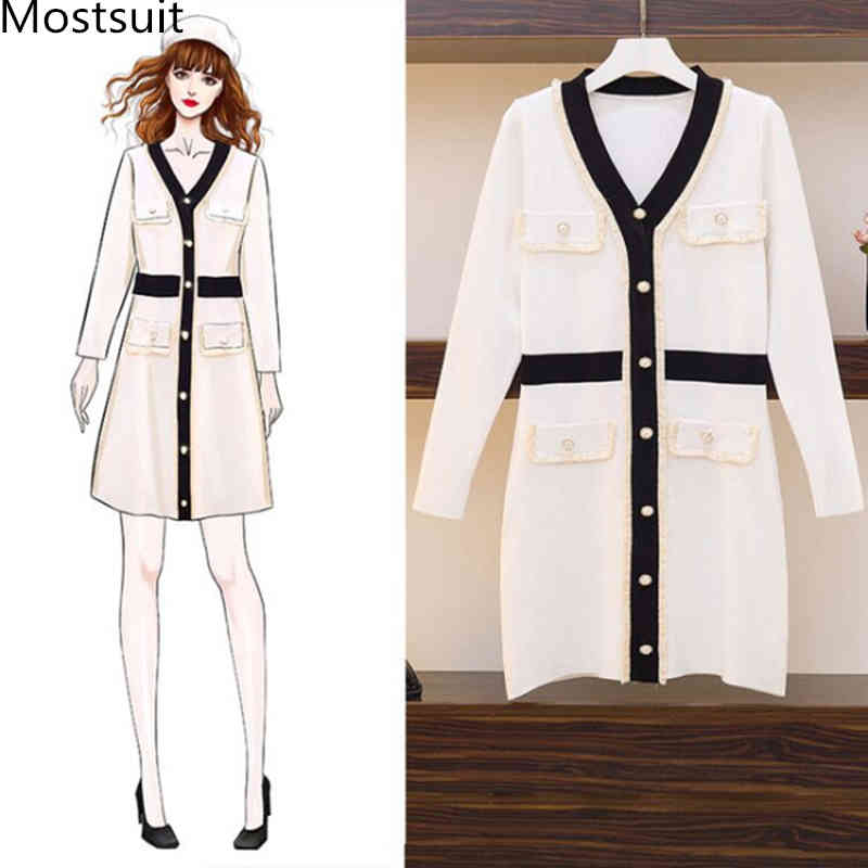 Vintage Knitted Korean Mini Sweater Dress Women Long Sleeve V-neck Single-breasted Buttons Party Elegant Dresses Vestidos Mujer 210518, Apricot
Vintage Knitted Korean Mini Sweater Dress Women Long Sleeve V-neck Single-breasted Buttons Party Elegant Dresses Vestidos Mujer 210518, Apricot