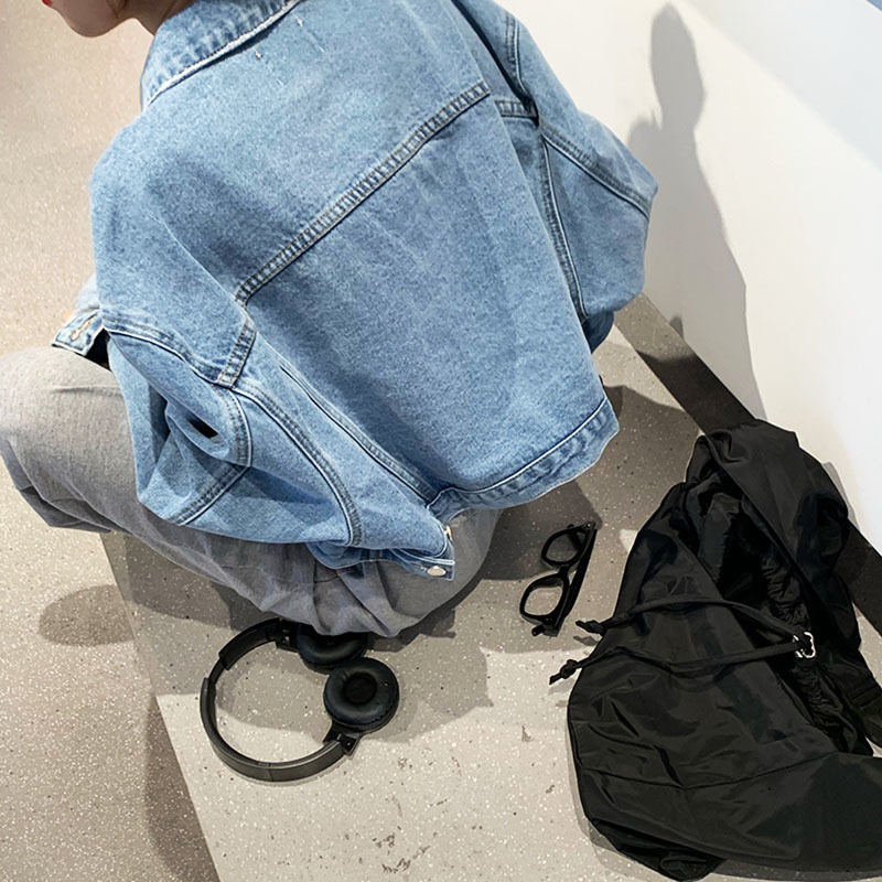 Genayooa Korean Style Coats And Jackets Women Long Sleeve Casual Loose Demin Jeans Coat Streetwear Autumn Winter 210417