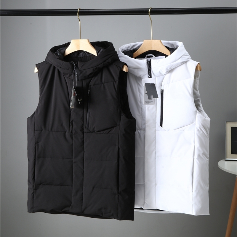 Fashionable hooded casual sports jacket brand down vest outdoor camping warm coat 202, White
Fashionable hooded casual sports jacket brand down vest outdoor camping warm coat 202, White