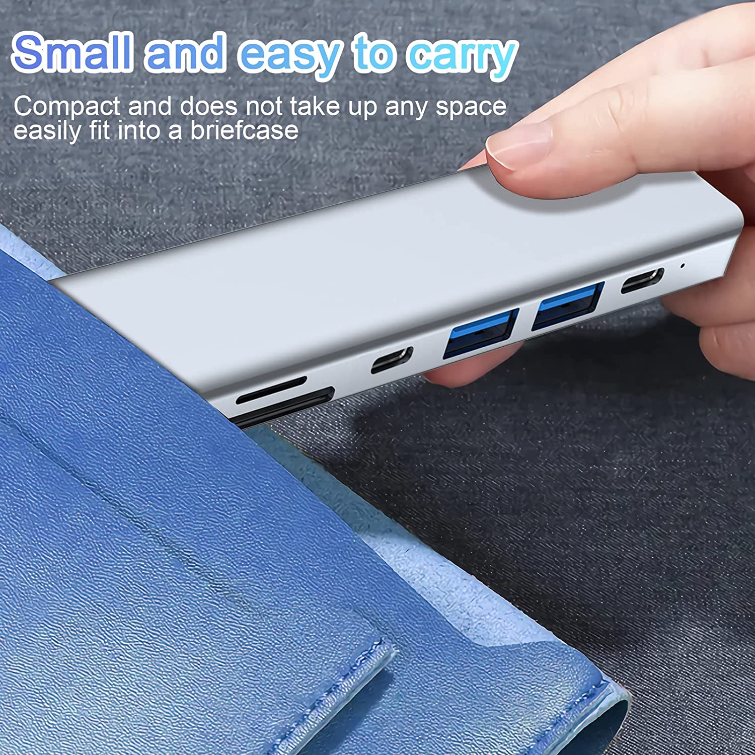 USB C Hub 7 in 1 Adapter with 4K HDMI, 2 Type-C Ports, SD/TF Card Reader, Compatible with MacBook Pro & Air Laptop Supports 100W Fast Charge