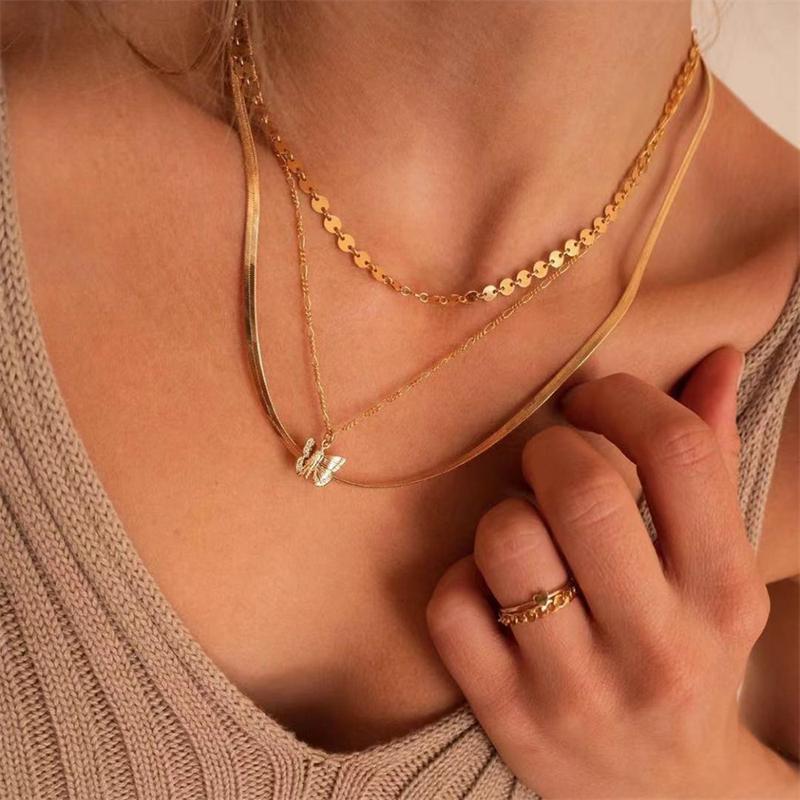 Chains Simple Hip-Hop Style Disc Necklace Fashion Creative Personality Metal Stacking Clavicle Chain Ladies Jewelry Gift, Silver 
Chains Simple Hip-Hop Style Disc Necklace Fashion Creative Personality Metal Stacking Clavicle Chain Ladies Jewelry Gift, Silver