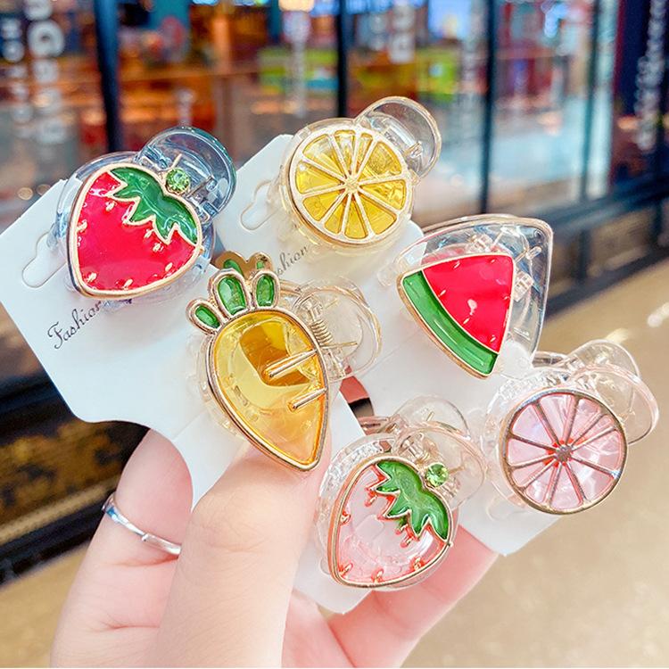 6 Styles Cute Girl Hair Bow Accessory Barrettes Fruit Decoration Accessories kids Jewelry Gift Clipper