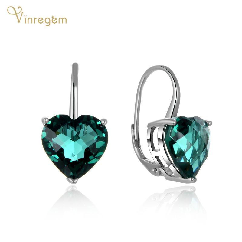Dangle & Chandelier Vinregem 100% 925 Sterling Silver Emerald Gemstone Wedding Engagement Vintage Love Heart Earrings Fine Jewelry Wholesale
Dangle & Chandelier Vinregem 100% 925 Sterling Silver Emerald Gemstone Wedding Engagement Vintage Love Heart Earrings Fine Jewelry Wholesale