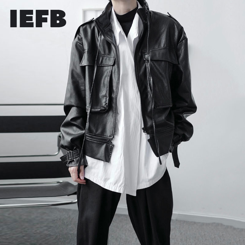 IEFB spring Autumn Design Men's Black PU Leather Jackets Zipper Decorative Stand Collar Oversize Loose Causal Coat 9Y4628 210524
IEFB spring Autumn Design Men's Black PU Leather Jackets Zipper Decorative Stand Collar Oversize Loose Causal Coat 9Y4628 210524
