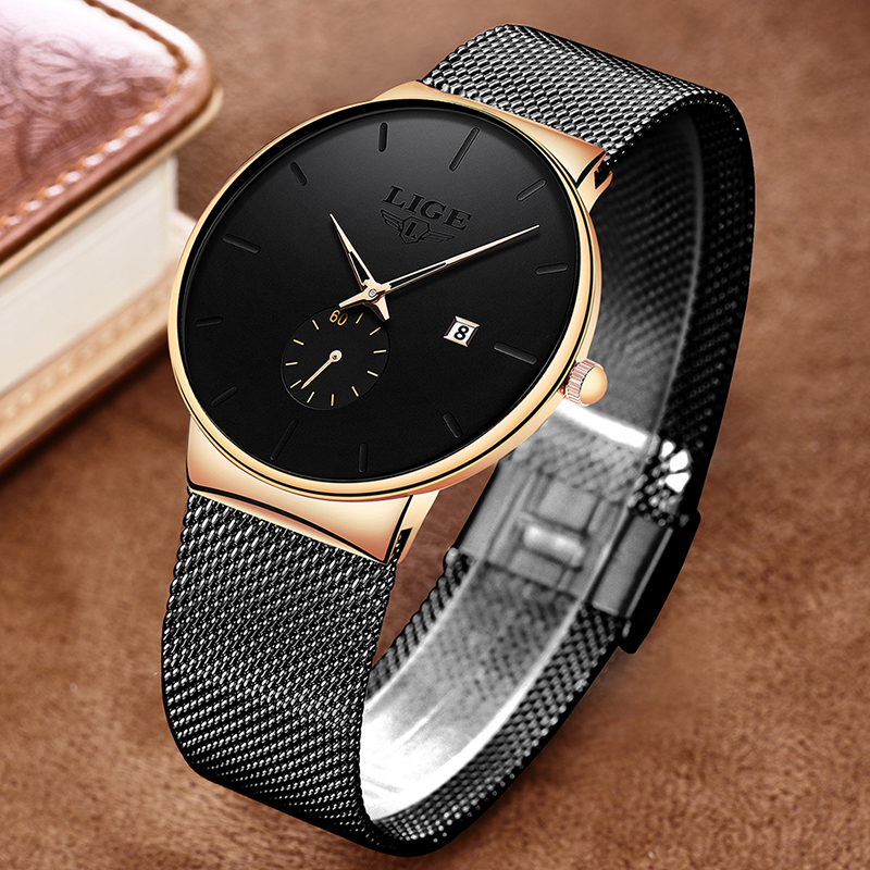 LIGE Fashion Watches Casual Waterproof Quartz Clock Mens Watches Top Brand Luxury Ultra-Thin Date Sports Watch Relogio Masculinog, Black gold
LIGE Fashion Watches Casual Waterproof Quartz Clock Mens Watches Top Brand Luxury Ultra-Thin Date Sports Watch Relogio Masculinog, Black gold