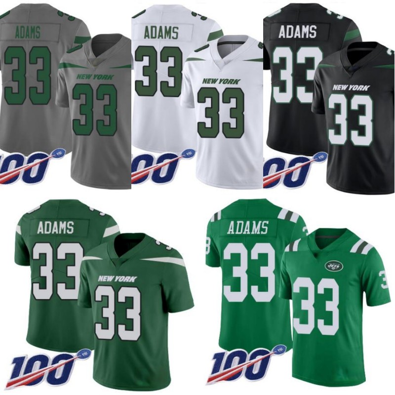New York Jets Men #33 Jamal Adams Women Youth 100th Jersey, Black;red